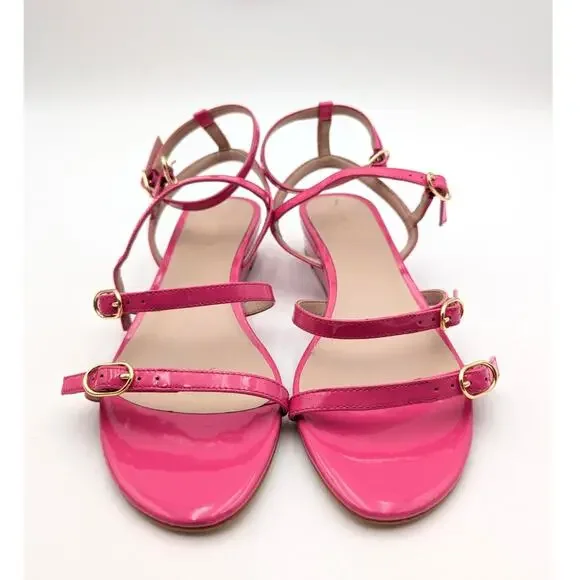 Stuart Weitzman Grecian Buckle Wedge Sandal Women's Peonia Size US9B EU39.5 - Picture 2 of 13